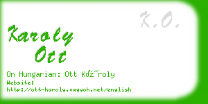 karoly ott business card